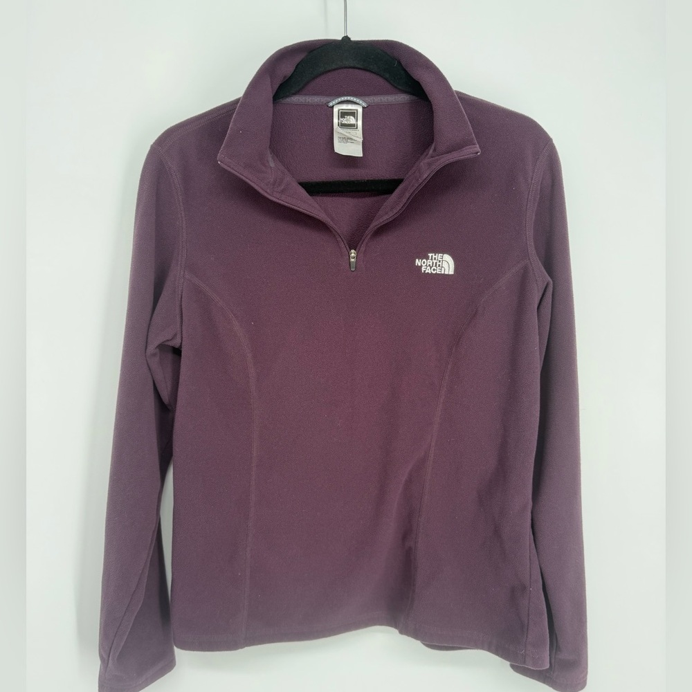 The North Face TKA 100 Fleece Quarter Zip Pullover Purple Women’s L - Picture 1 of 5